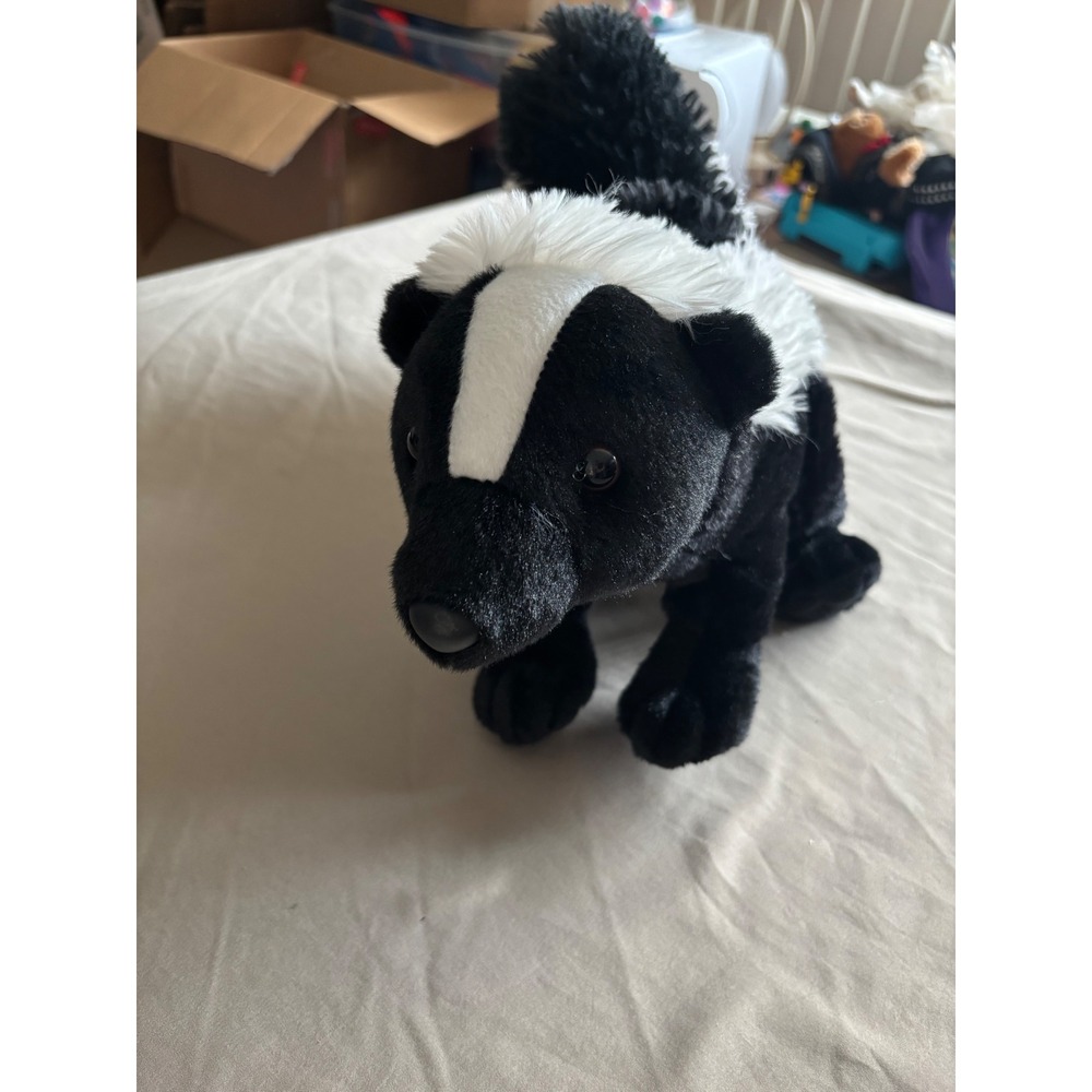 Wild Republic Skunk Plush Stuffed Animal Recycled Black White Woodland Toy